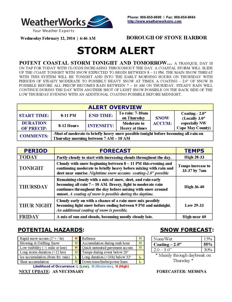 Storm Alert February 12th