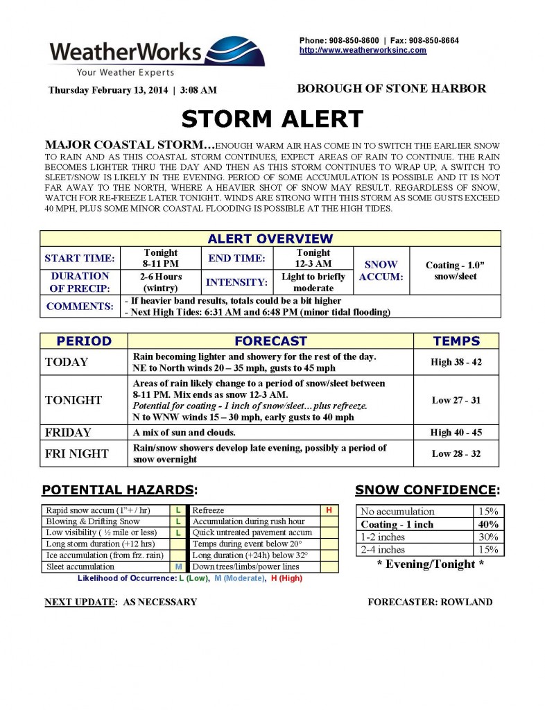 Storm Alert February 13th AM